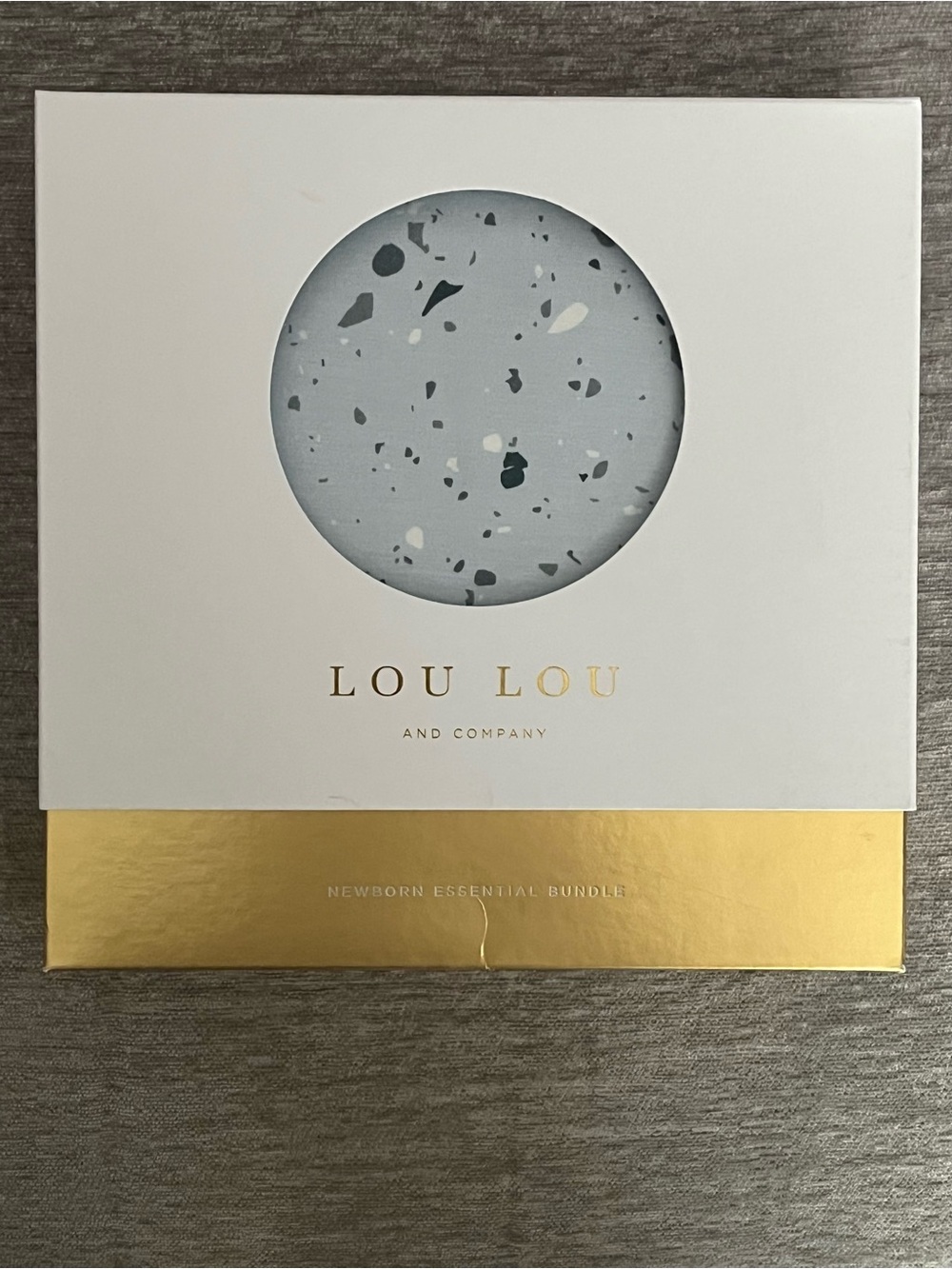 Lou Lou & Company White and Gold Newborn Gift Bundle